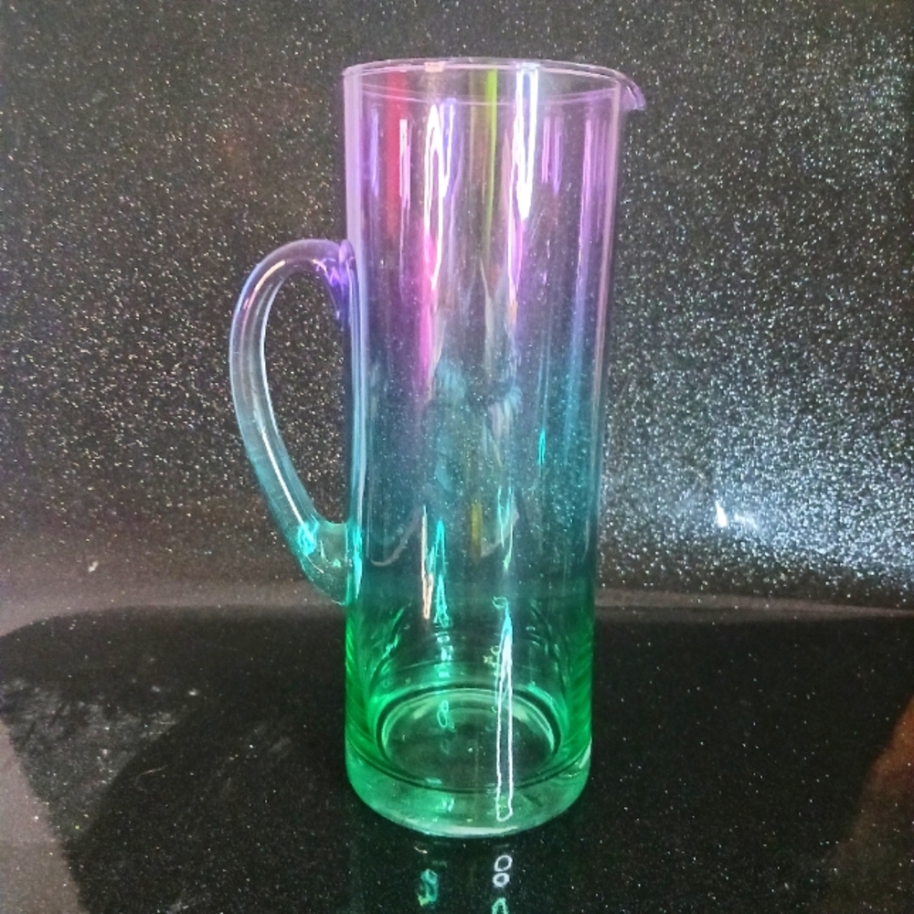 Pastel Glass Pitcher. - Picture 1 of 6